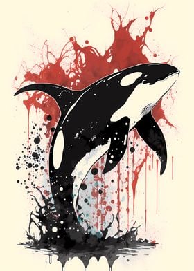 Killer Whale Ink Painting