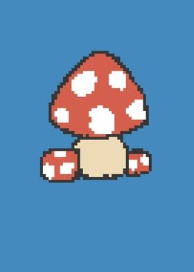 Gaming Pixel Art Mushroom