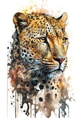 Leopard in watercolor