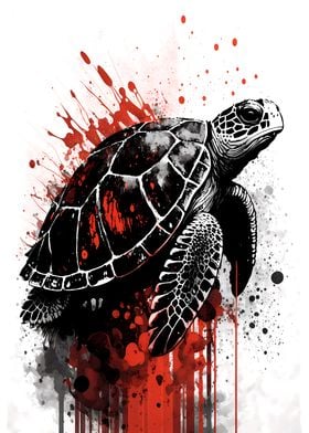 Sea Turtle Ink Painting