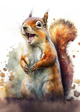 Squirrel Watercolor