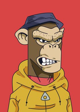 Hand drawn nft style ape