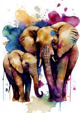 A Pair of Loving Elephants