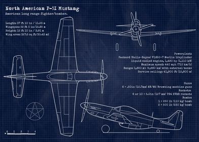 P51 Mustang Blueprint