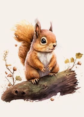 Squirrel Watercolor