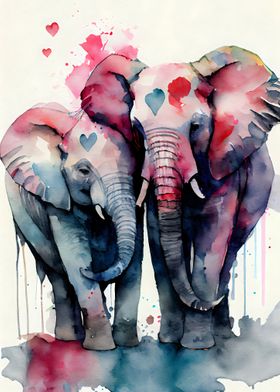 A Pair of Loving Elephants