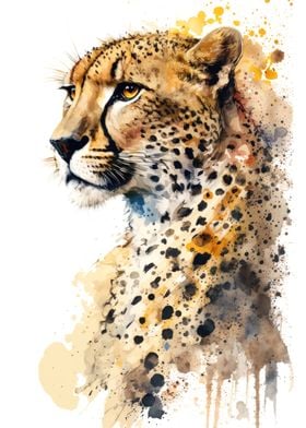 Cheetah in watercolor