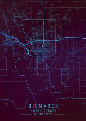 Bismarck USA City Map 