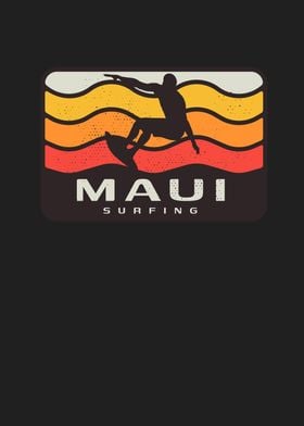 Maui Surfing Retro Vintage