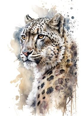 Leopard Snow | Displate Online - Pictures, Metal Shop Paintings Unique Posters Prints,