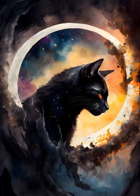 A Lunar Black Cat