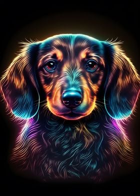 Neon Dachshund Dog