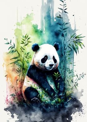 Watercolor panda
