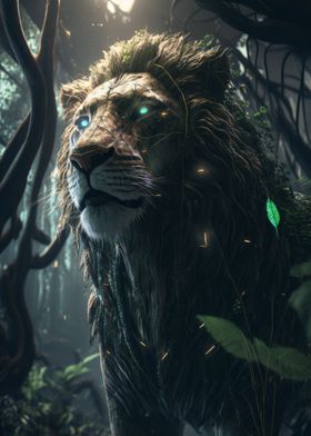 Cyberpunk Lion Fantasy