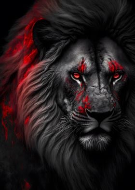 vinder Brawl vare black wild angry lion art' Poster by MK studio | Displate