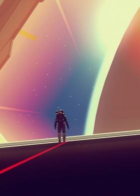 Astronaut Walk In Planets