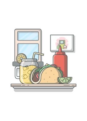 Taco Mexican Food Cartoon