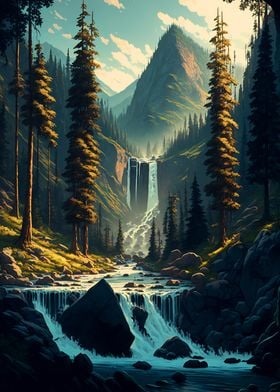 Moutain Waterfall