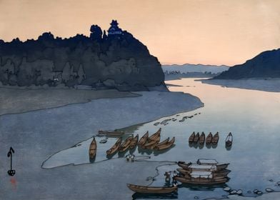 Ukiyo e Kiso River 1927