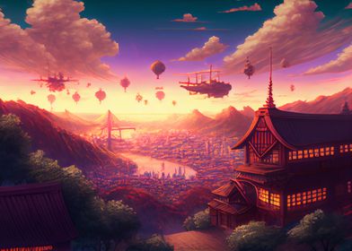 Steampunk Asian City