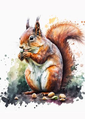 Squirrel Watercolor