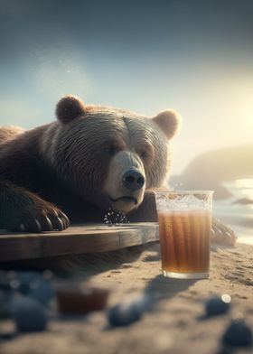 Drunk Bear with Beer