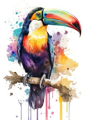 Toucan in watercolor