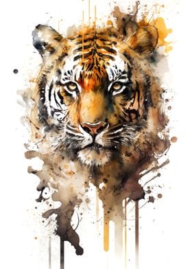 Tiger in watercolor