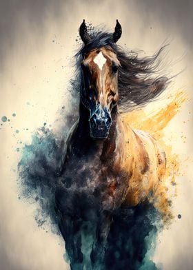 watercolor horse 