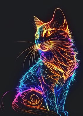 Neon cat 