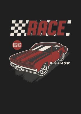 Retro Muscle Car Vintage