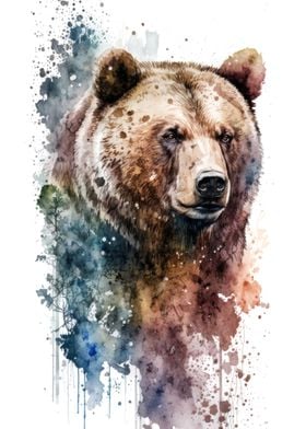 Bear in watercolor