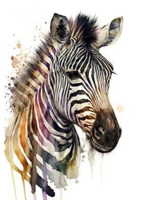 Zebra in watercolor