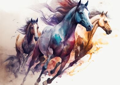 watercolor horse 