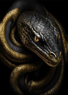 Black and Gold Snake