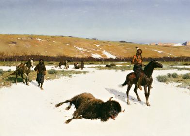 Indians Hunting Bison