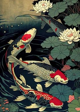 koi fish in the lake