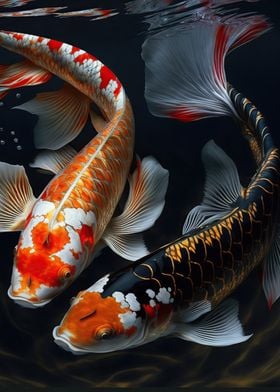 koi fish in the lake