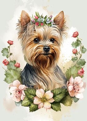 Yorkshire Terrier Floral
