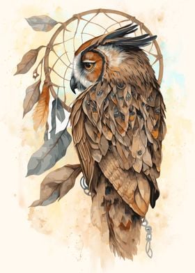 Boho Dream Catcher Owl