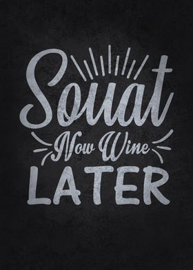 Squat Now Wine Later Funny