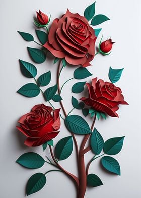 Roses paper craft