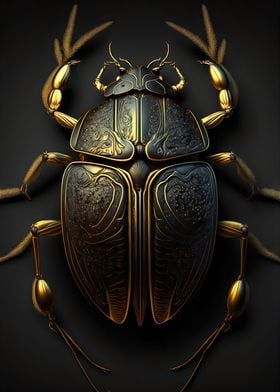 Black and Gold Beetle