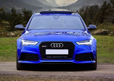 Blue Audi Car