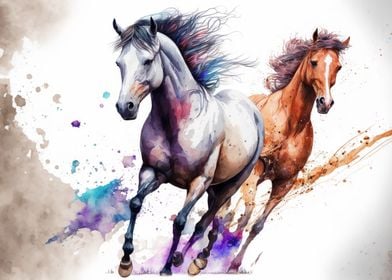 watercolor horse 