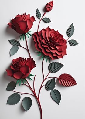 Roses paper craft