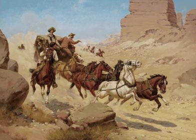 Indians Attack Stagecoach