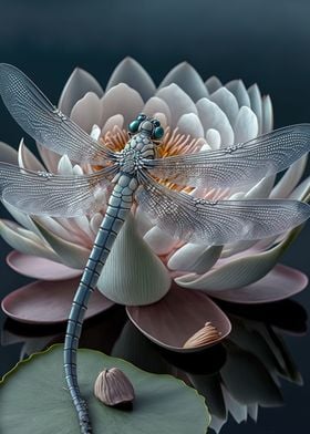 Dragonfly And Lotus