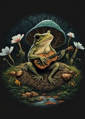 Frog Playing Banjo