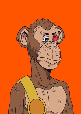 Hand drawn nft style ape